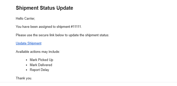 Email Notification Screenshot